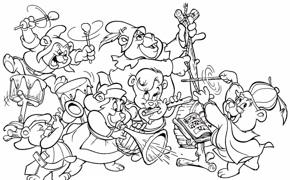 Kolorowanka muzyczne gumisie